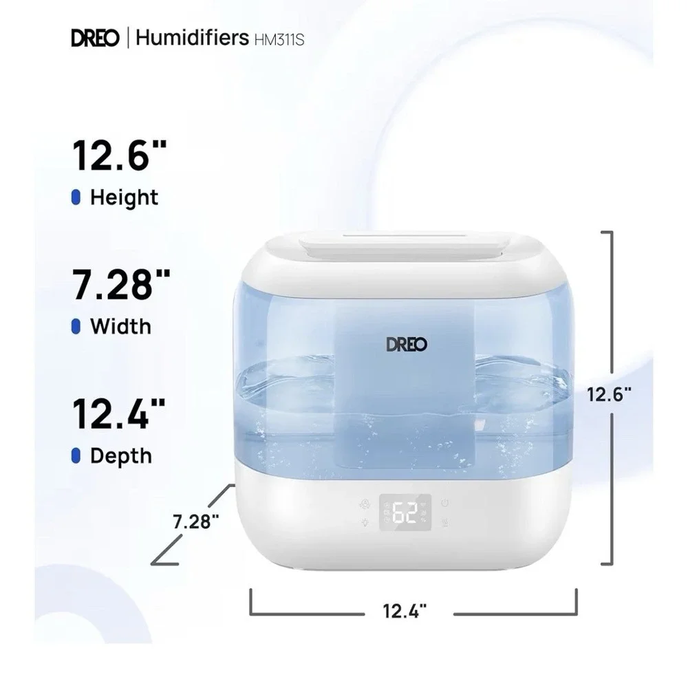 4L Smart Humidifiers for Bedroom, Quiet Supersized Cool Mist Ultrasonic Humid...
